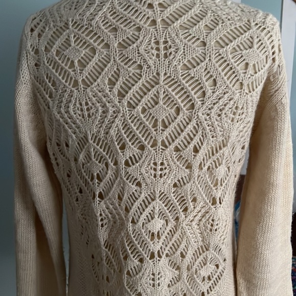 Bianca B Wool Lacey Knit sweater made in Italy size Large - Picture 2 of 7
